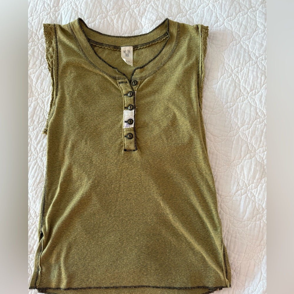olive free people tank top in size xs, no signs of wear
